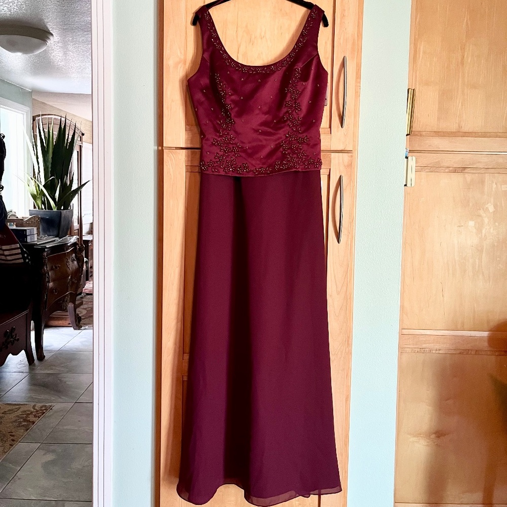 Formal Satin Maxi Dress by Michelangelo  Size 14   NWT